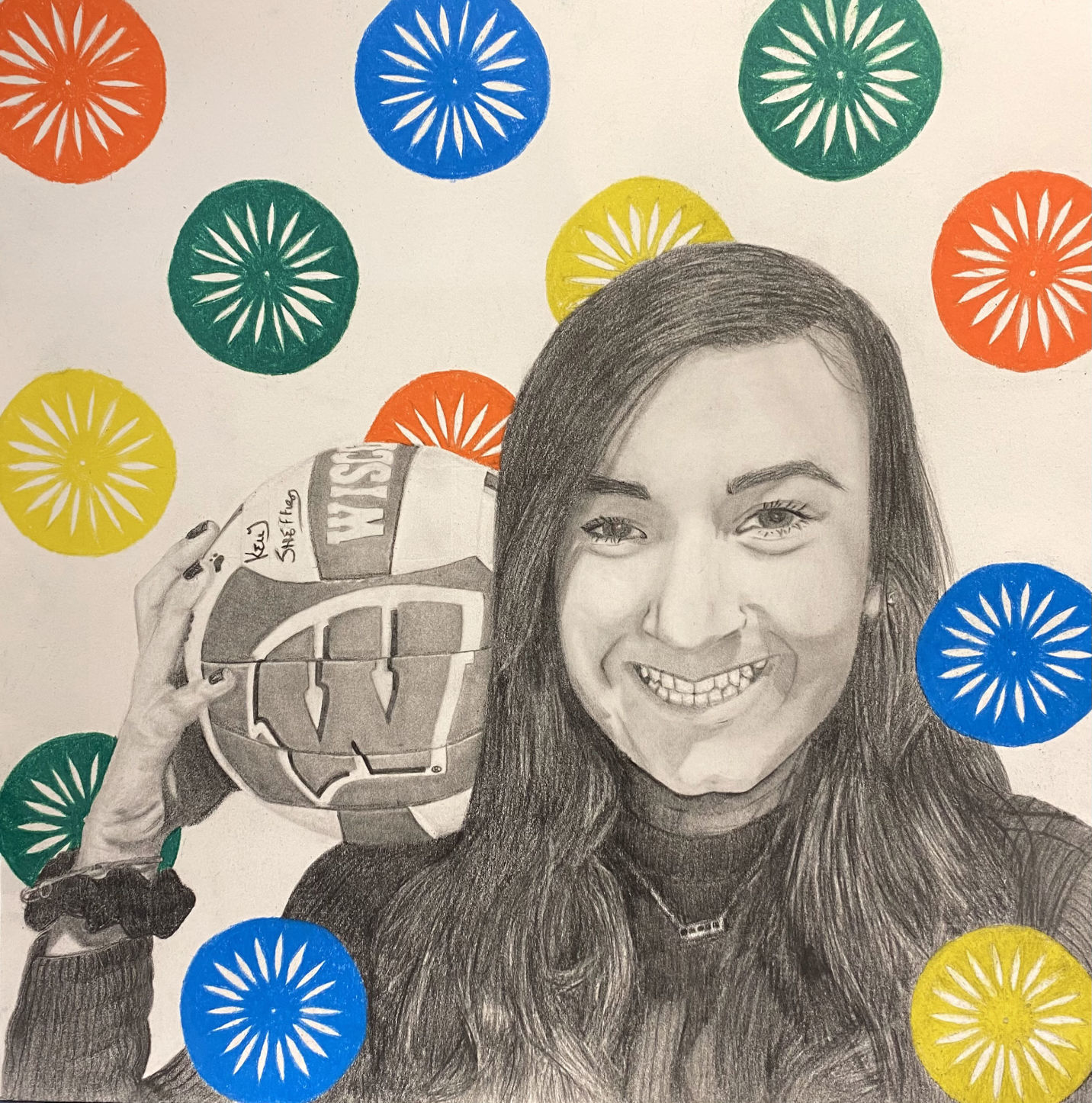 Portrait with volleyball